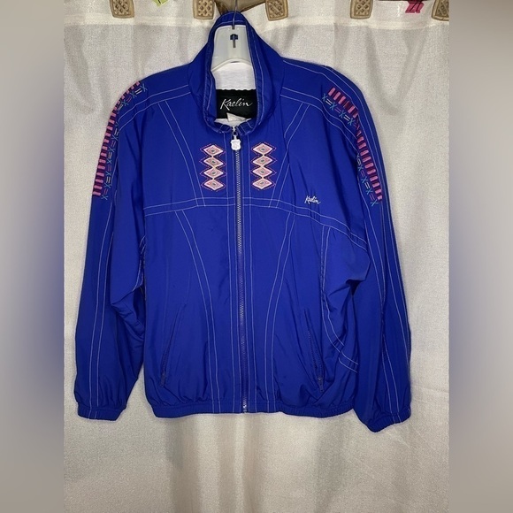 Women’s Vintage Kaelin Jacket Size Large Polyester Blue​​​​​​​​​​​​​​​​​​​​​​​ - Picture 10 of 10